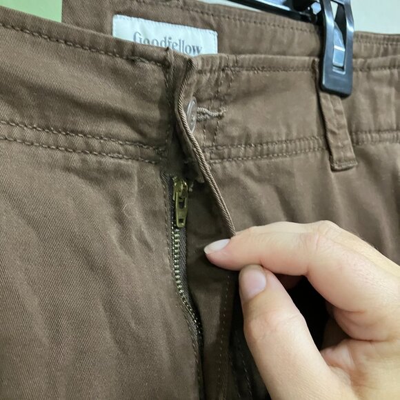 Goodfellow & Co Men's 32X32 Brown Straight Fit Cargo Pants Mid Rise Fly Button - Picture 10 of 14